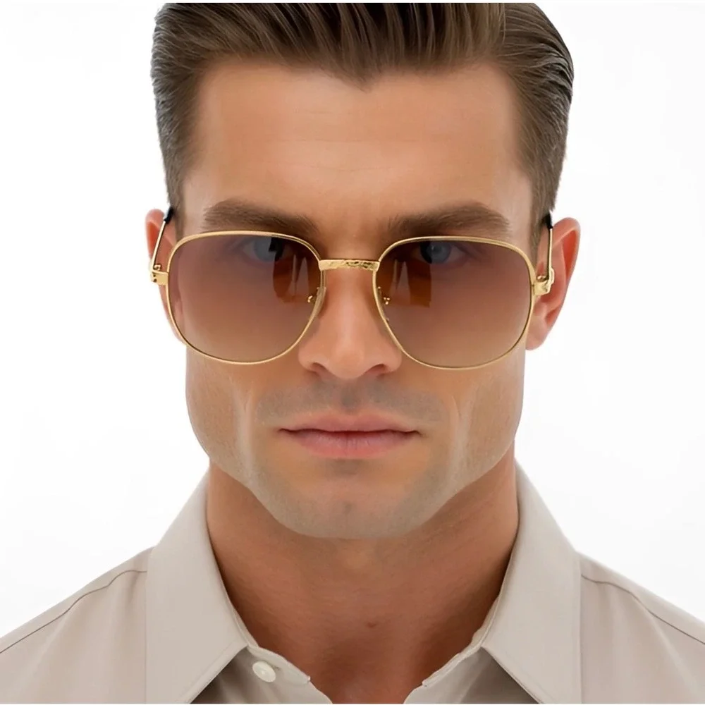 Fashion Rectangle Sunglasses Men Square Tinted Sun Glasses Eyewear Hip Hop Cholo